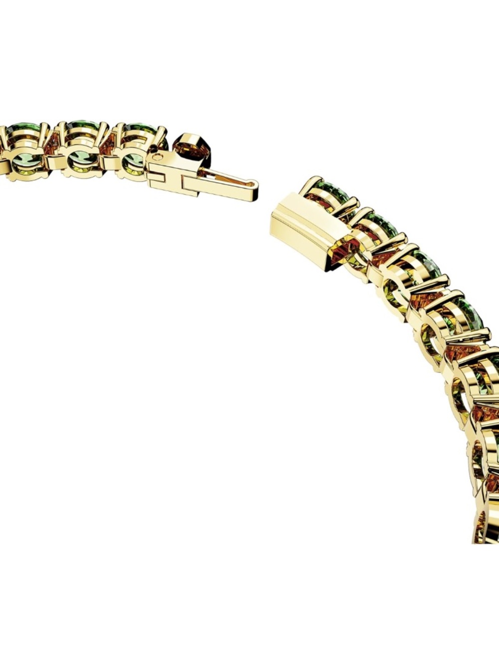 Swarovski Gold-Tone Green Crystal Tennis Bracelet NIB Retail:$269 - Picture 6 of 8